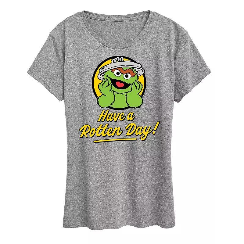 Womens Sesame Street Have A Rotten Day Graphic Tee Grey Gray Product Image