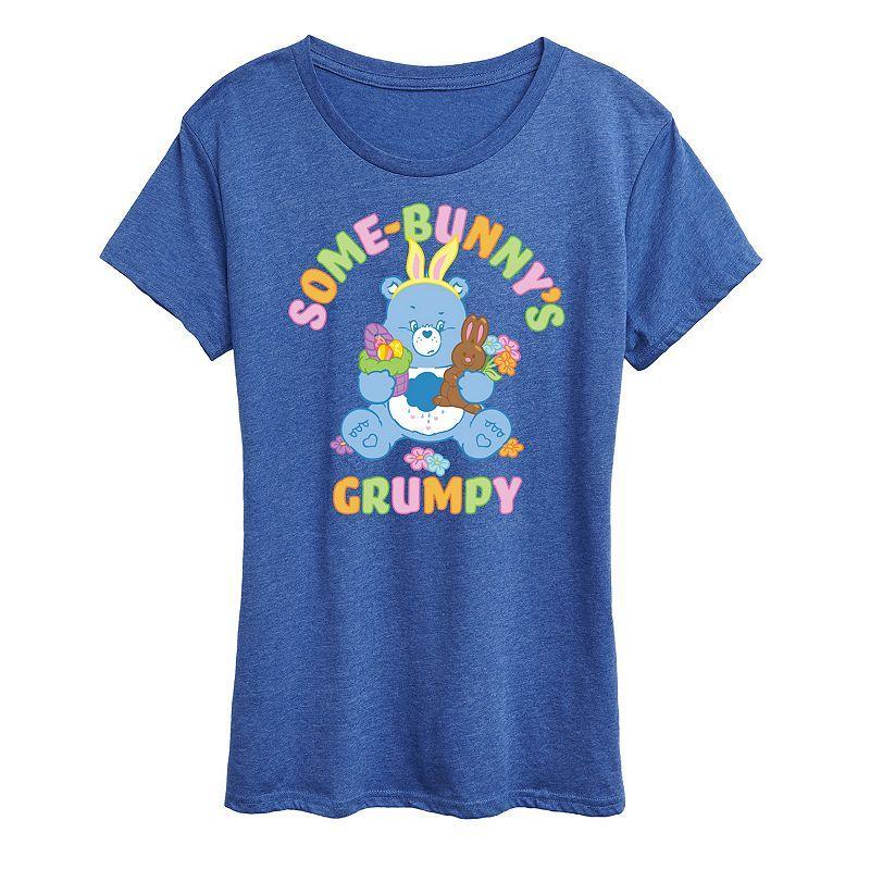 Womens Care Bears Some-bunnys Grumpy Graphic Tee Blue Product Image