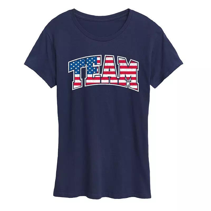 Womens Team USA Graphic Tee Blue Product Image