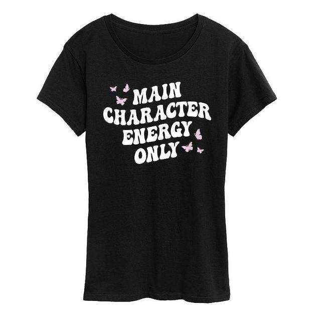 Womens Main Character Energy Only Graphic Tee Heather Grey Product Image