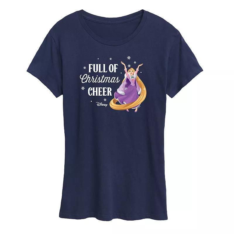 Disney Princess Rapunzel Womens Full Of Christmas Cheer Graphic Tee, Girls Blue product image