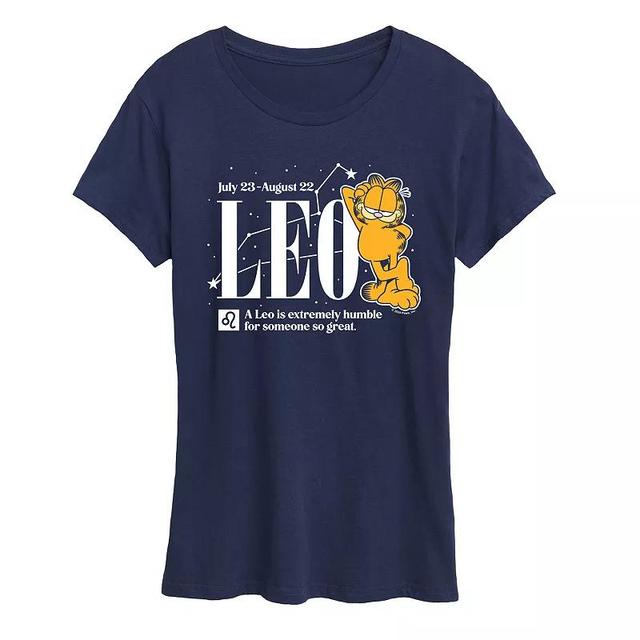 Womens Garfield Leo Graphic Tee Blue Product Image