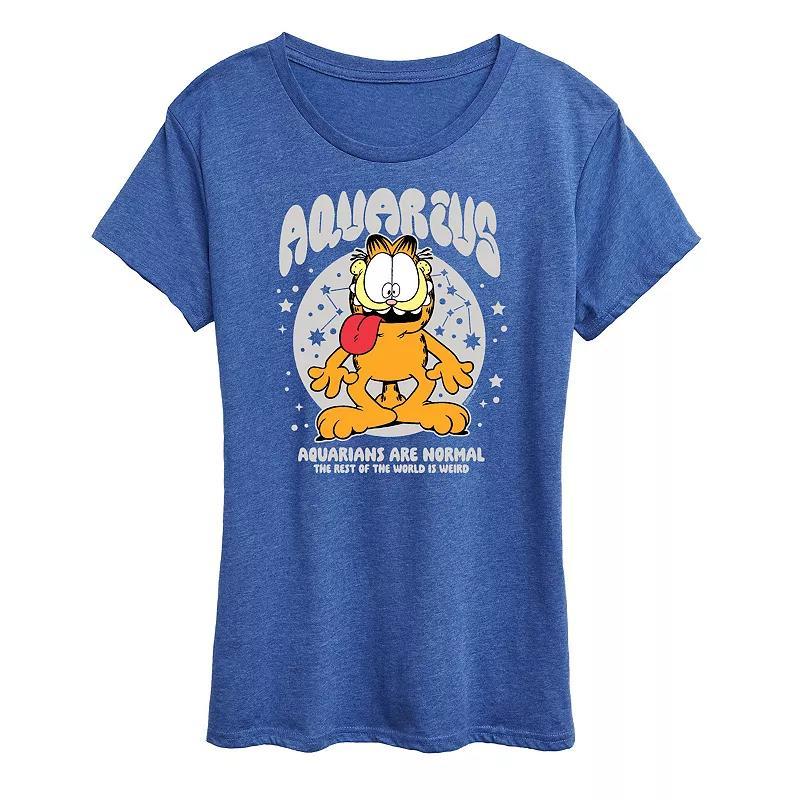 Plus Garfield Aquarius Graphic Tee, Womens Heather Grey Product Image