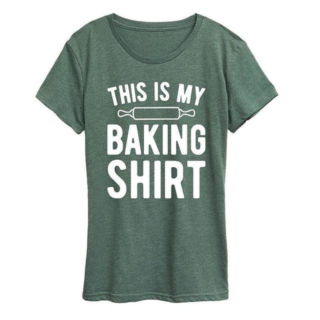 Womens This Is My Baking Shirt Graphic Tee, Girls Grey Green Product Image