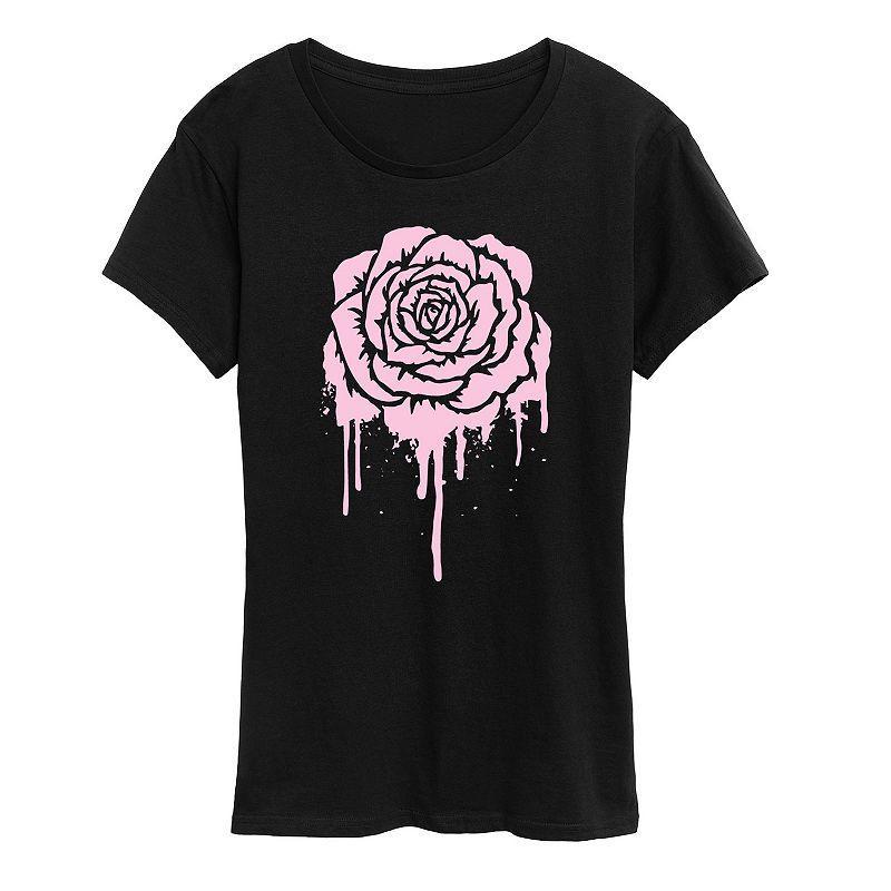 Womens Dripping Rose Graphic Tee Product Image