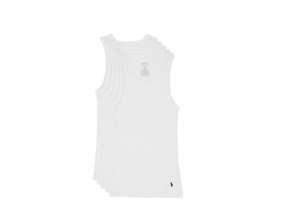 Polo Ralph Lauren 5-Pack Classic Logo Embroidered Cotton Rib Tanks Product Image