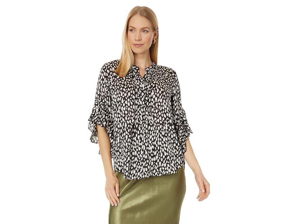 Vince Camuto Pin Tuck Ruffle Sleeve Blouse (Rich ) Women's Clothing Product Image