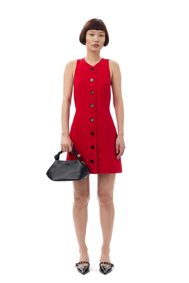 Red Twill Suiting Mini Dress Product Image