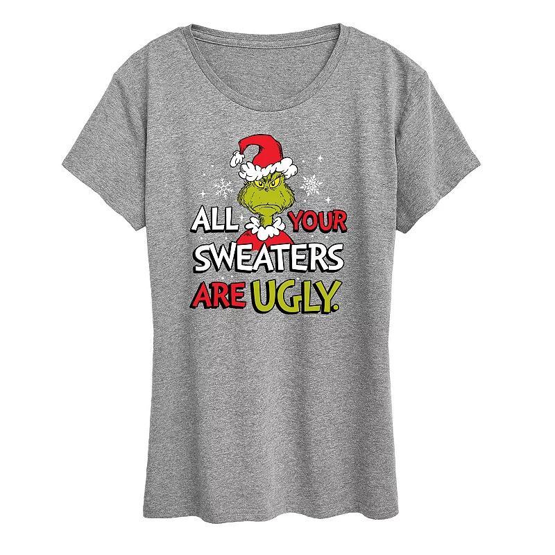 Womens Dr. Seuss The Grinch Sweaters Are Ugly Graphic Tee, Girls Product Image