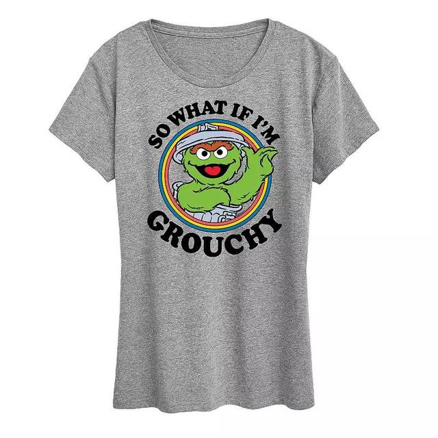 Womens Sesame Street So What Graphic Tee Grey Gray Product Image