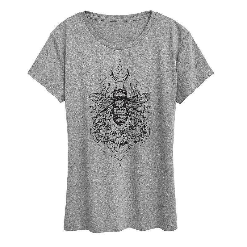 Womens Astrological Floral Bee Graphic Tee, Girls Product Image