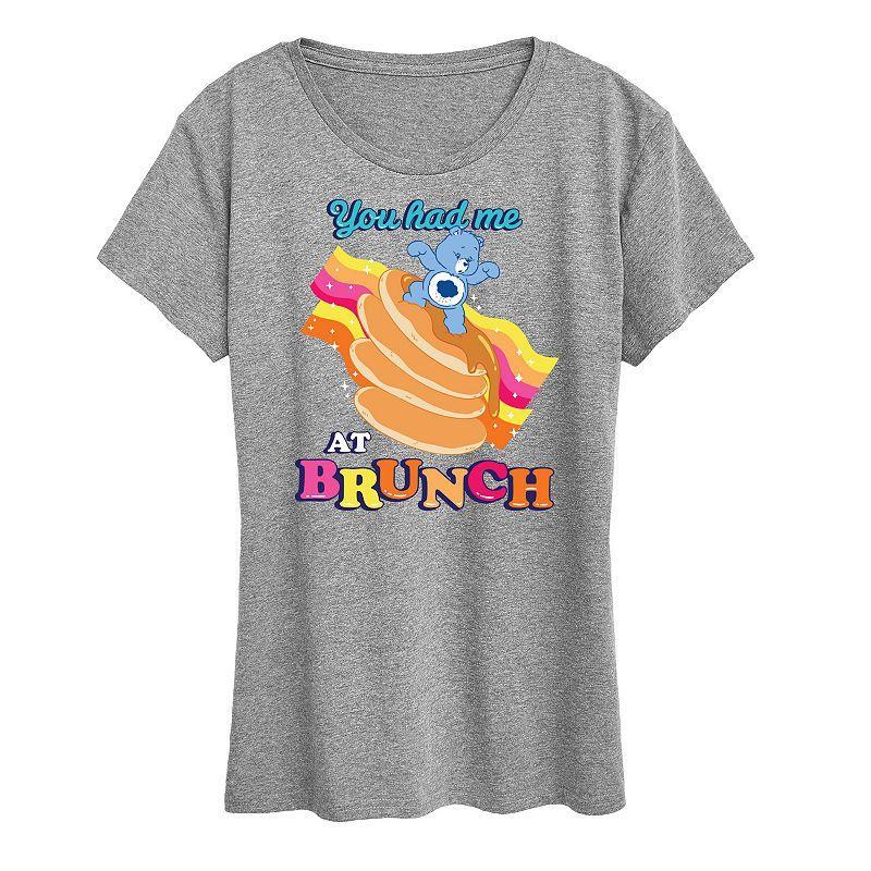 Womens Care Bears You Had Me At Brunch Graphic Tee Grey Gray Product Image