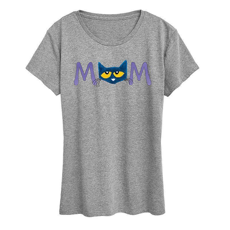 Womens Pete the Cat Face Mom Graphic Tee Product Image