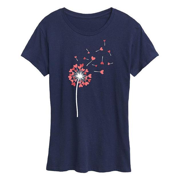 Womens Dandelion Hearts Graphic Tee Blue Product Image