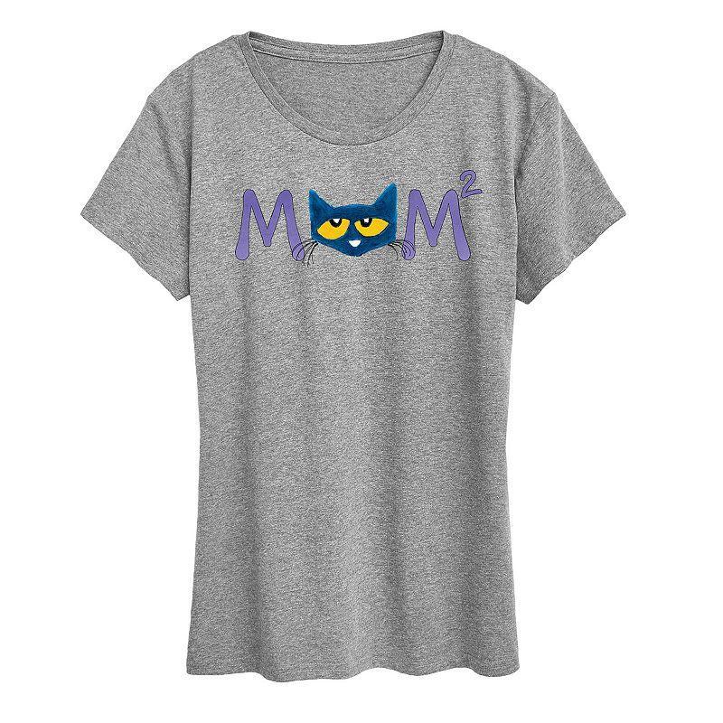 Womens Pete the Cat Face Mom Squared Graphic Tee Product Image