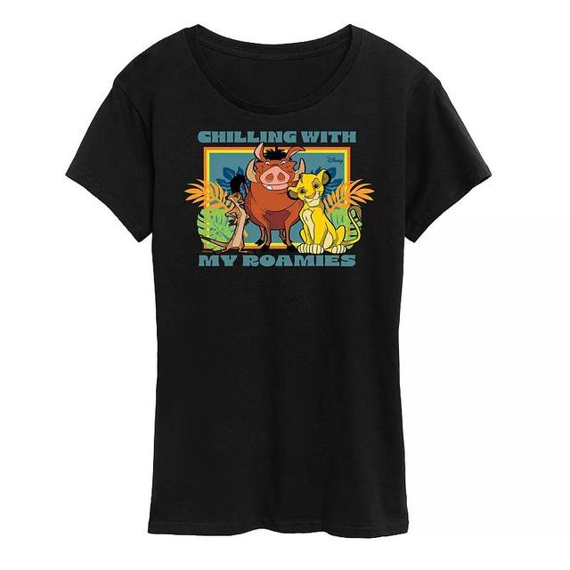 Disneys Lion King Womens Chilling Graphic Tee Blue Product Image