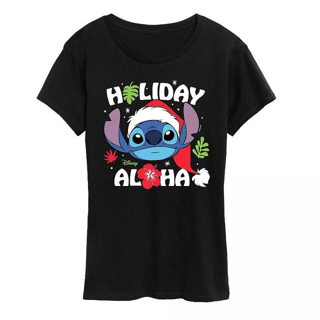 Disneys Lilo and Stitch Womens Holiday Aloha Graphic Tee Product Image