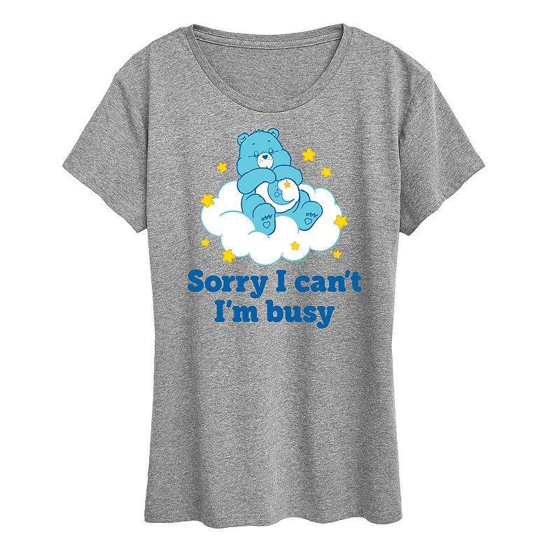 Womens Care Bears Sorry I Cant Im Busy Graphic Tee, Girls Dark Grey Product Image