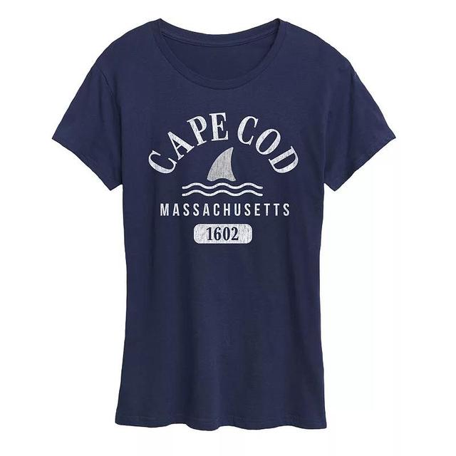 Womens Cape Cod Mass Graphic Tee Blue Product Image