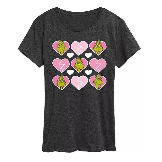 Womens Grinch Broken Heart Grid Graphic Tee Product Image