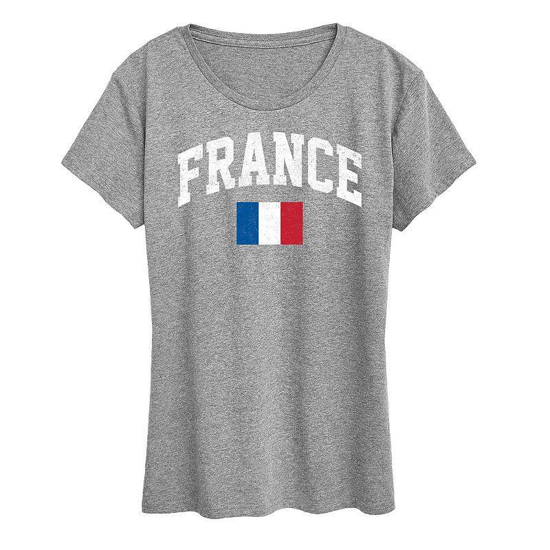 Womens France Flag Graphic Tee Heather Grey Product Image