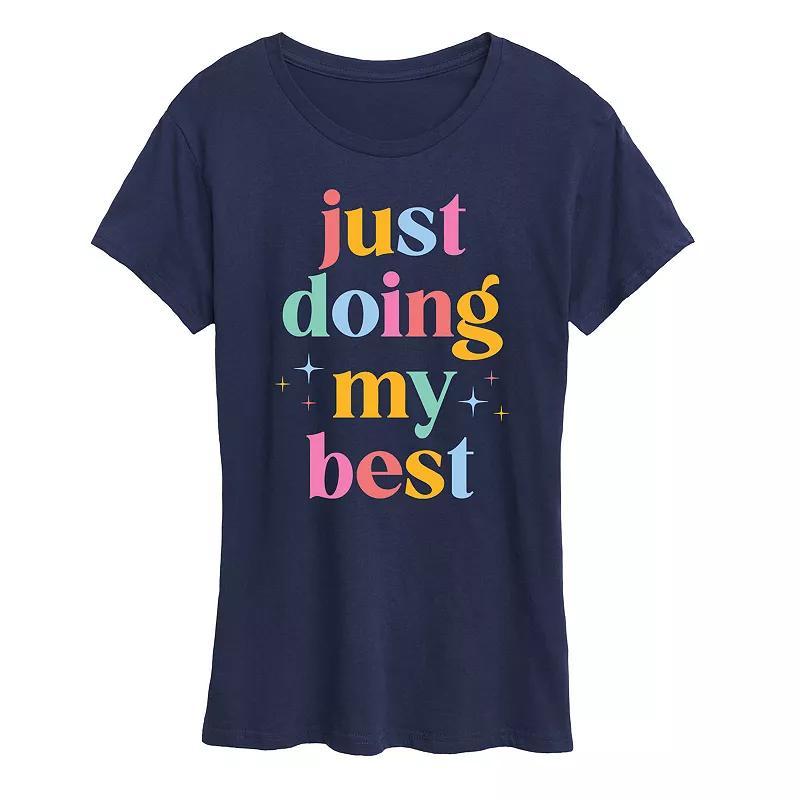 Womens Just Doing My Best Graphic Tee Blue Product Image