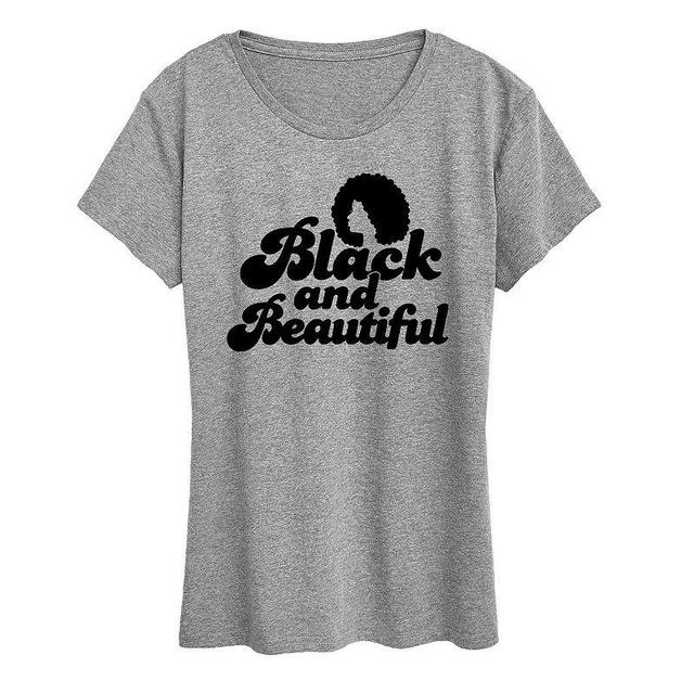 Instant Message Womens Womens Tee Shirts HEATHER - Heather Gray Black & Beautiful Graphic Tee - Women & Plus Product Image