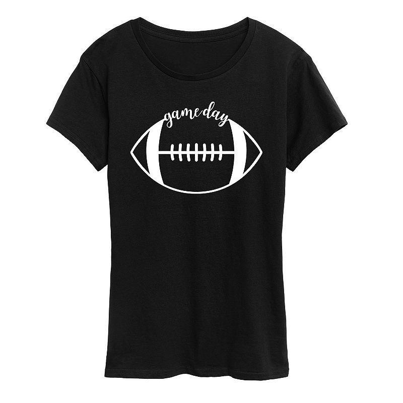 Womens Game Day Football Graphic Tee Black Product Image