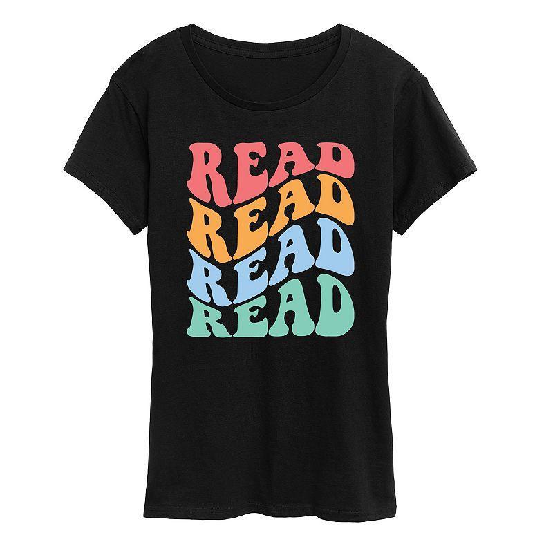 Womens Read Retro Stacked Graphic Tee Product Image