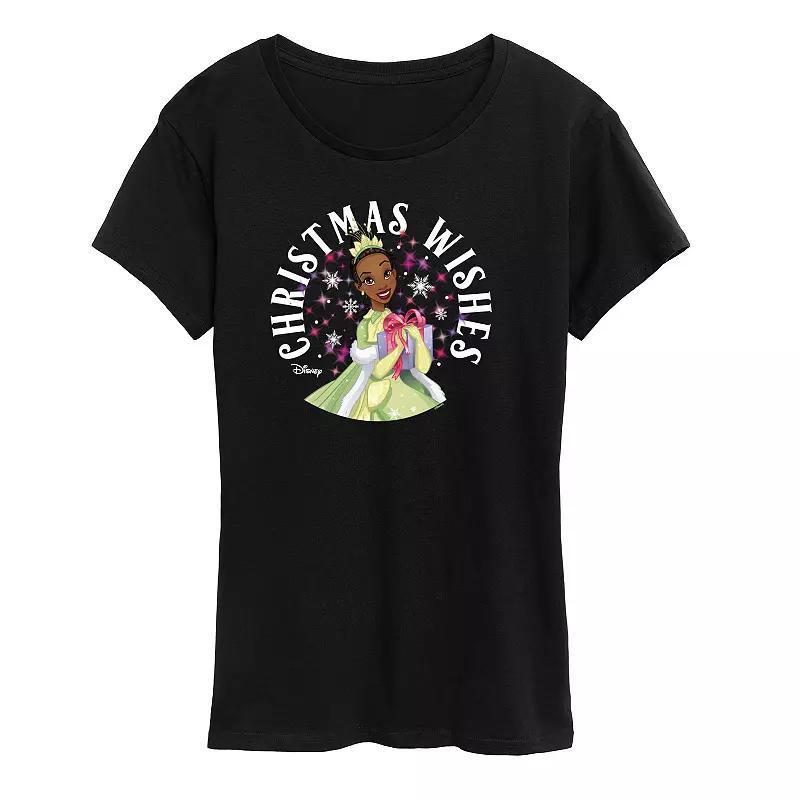 Disney Princess Tiana Womens Christmas Wishes Graphic Tee, Girls Product Image