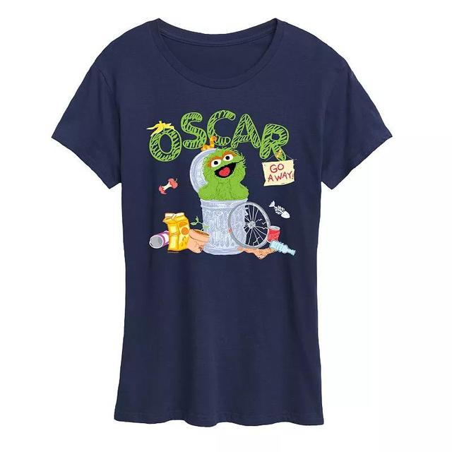 Womens Sesame Street Oscar Graphic Tee, Girls Heather Grey Product Image