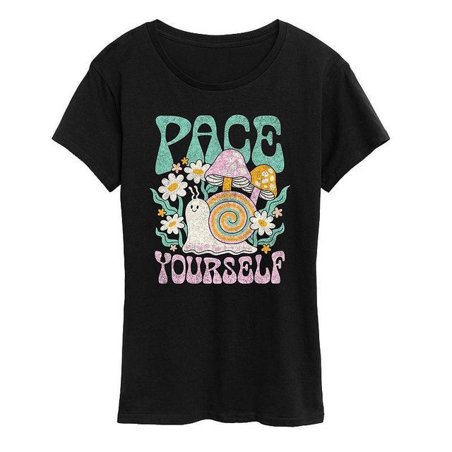 Womens Pace Yourself Snail Graphic Tee Product Image