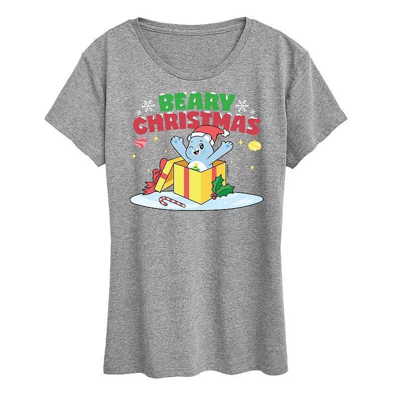 Womens Care Bears Beary Christmas Graphic Tee, Girls Heather Grey Product Image