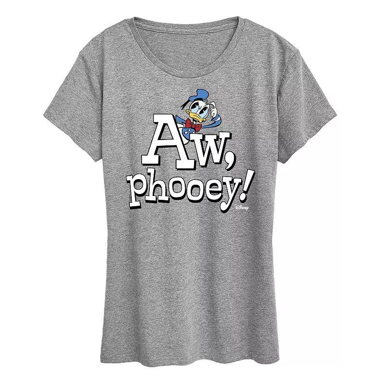 Disneys Donald Duck Womens Aw Phooey Graphic Tee Grey Red Product Image