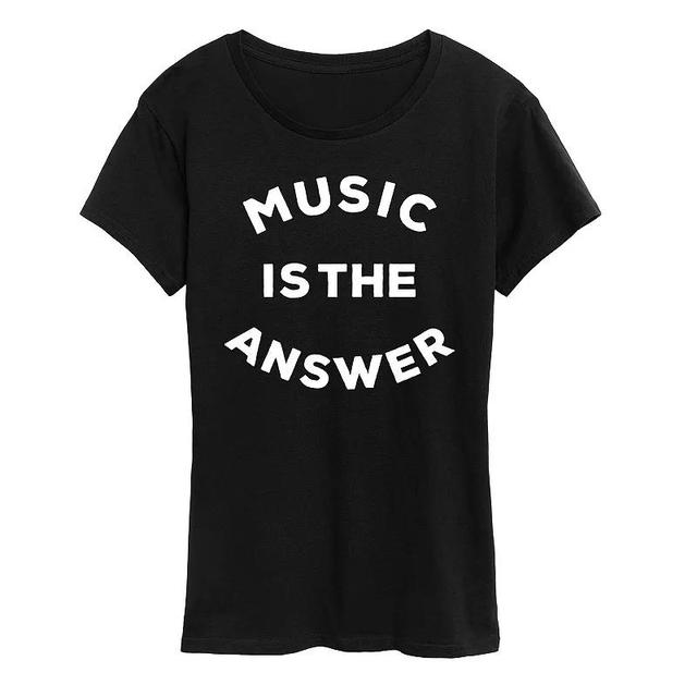 Womens Music is the Answer Graphic Tee Product Image