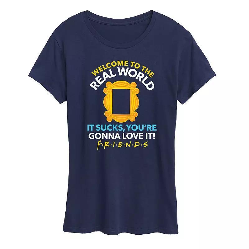 Womens Friends The Real World Graphic Tee, Girls Blue Product Image