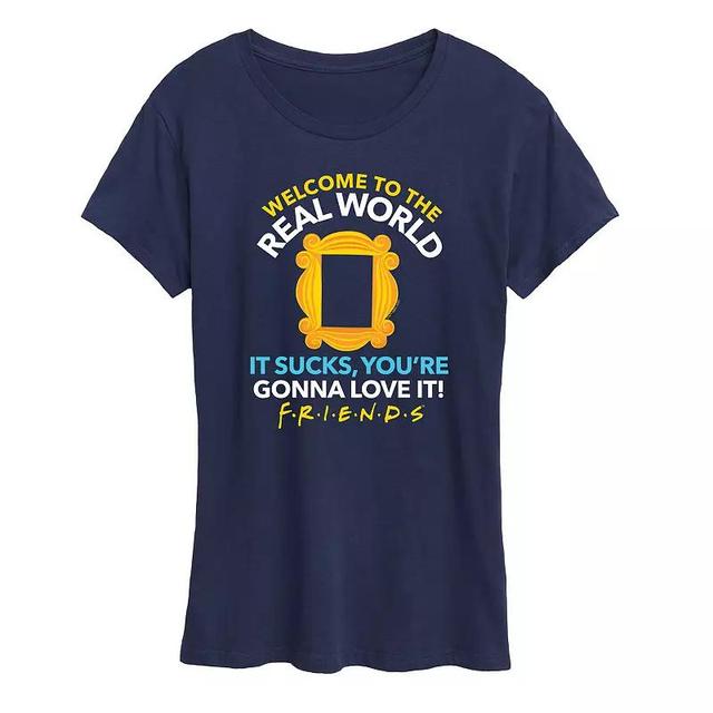 Womens Friends The Real World Graphic Tee, Girls Blue Product Image