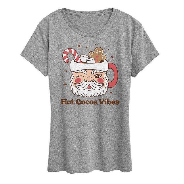 Womens Hot Cocoa Vibes Graphic Tee, Girls Grey Gray Product Image