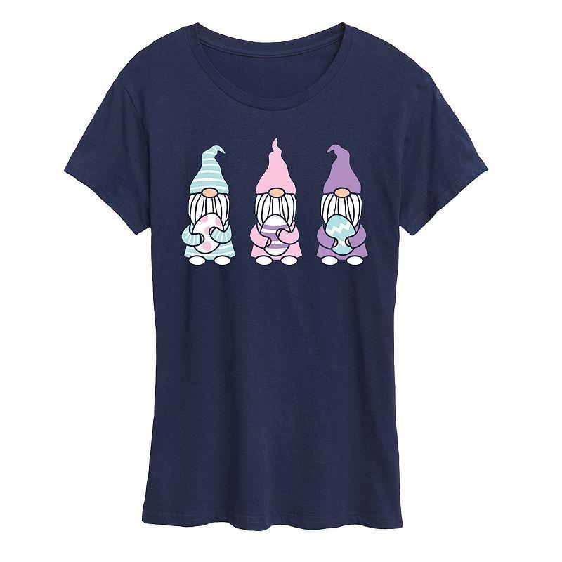 Womens Easter Gnomes Graphic Tee Blue Product Image