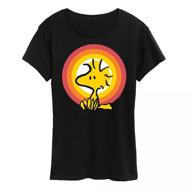 Womens Peanuts Woodstock Sunset Graphic Tee Blue Product Image