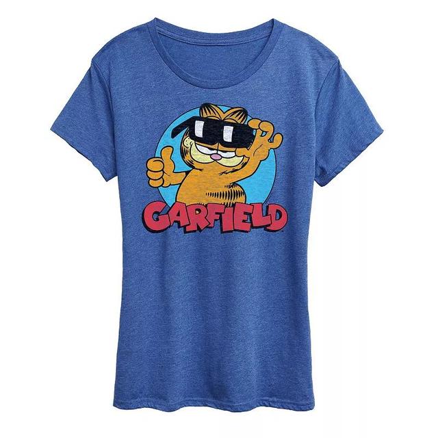 Womens Garfield Sunglasses Graphic Tee Grey Gray Product Image