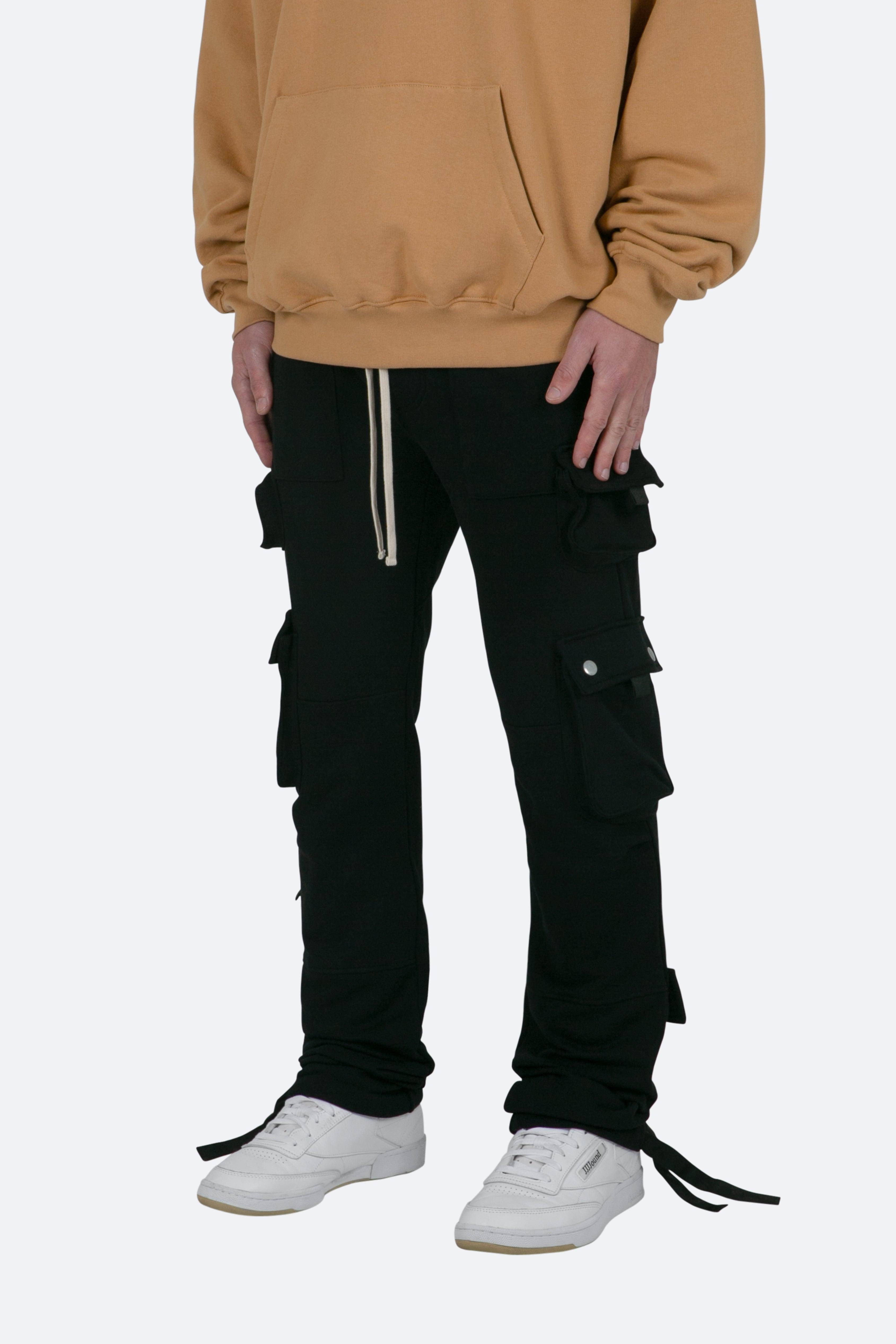 Multi Pocket Cargo Sweatpants - Black Male Product Image