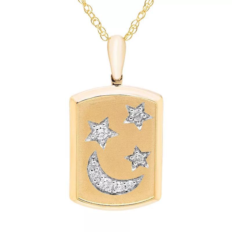 Boston Bay Diamonds 14k Gold Over Sterling Silver 1/5 Carat T.W. Diamond Star Moon Pendant Necklace, Womens Gold Tone Product Image