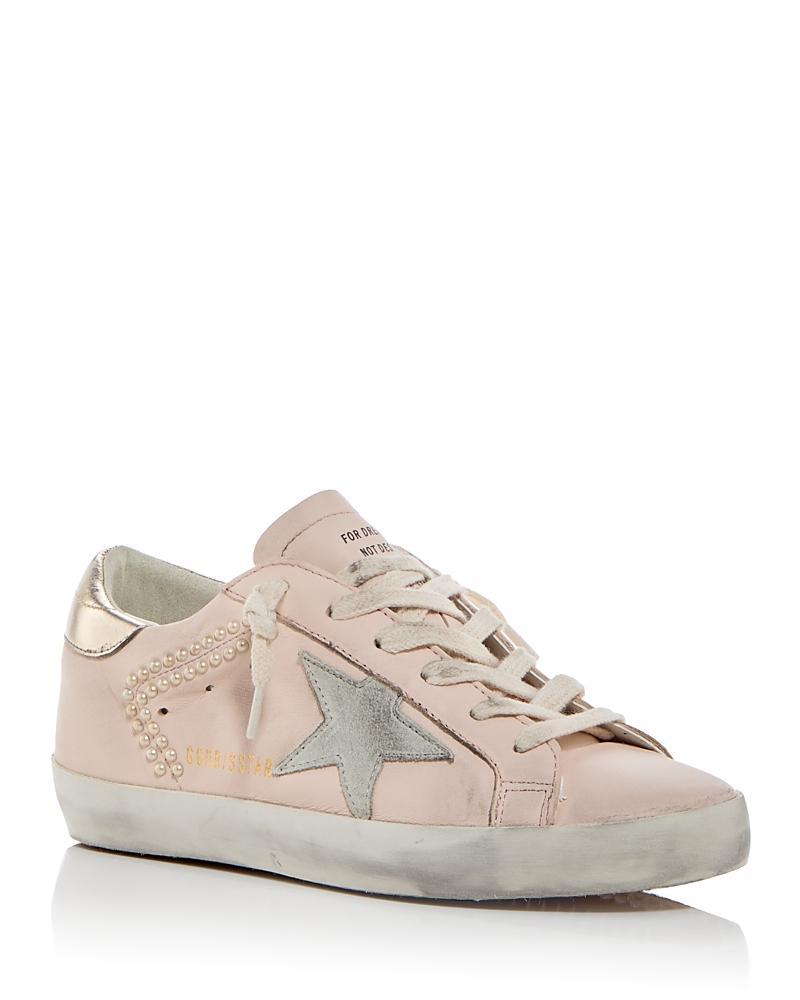 Golden Goose Womens Super-Star Embellished Low Top Sneakers product image