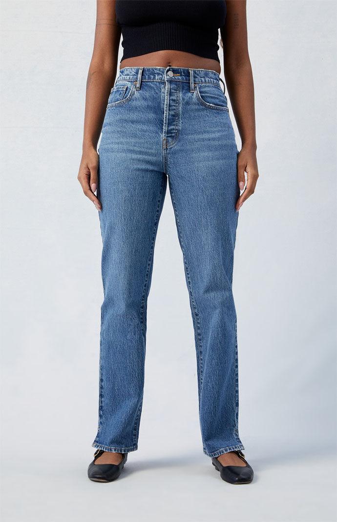 Women's Stretch Dark Indigo Dad Jeans Product Image