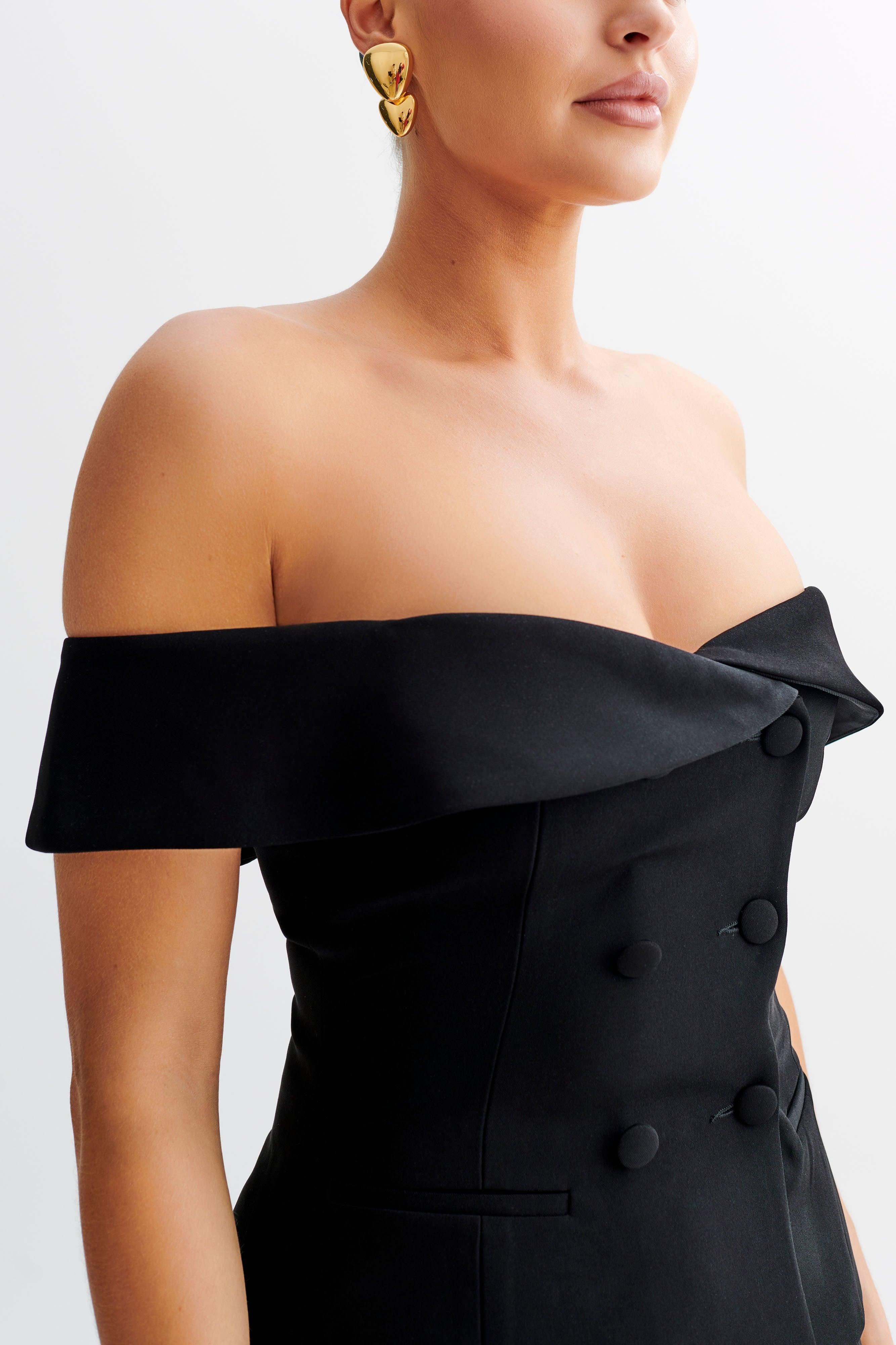 Krista Strapless Suiting Top - Black Product Image