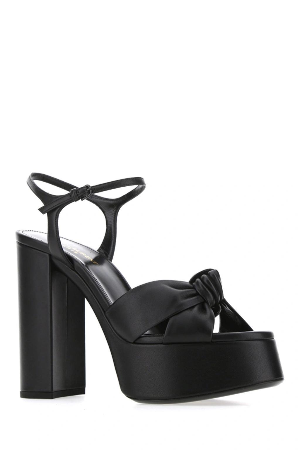 SAINT LAURENT Bianca Knot Detail Sandals In Black Product Image