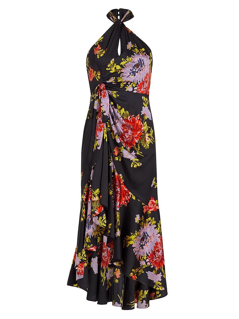 Womens Josie Floral High-Low Halterneck Dress Product Image