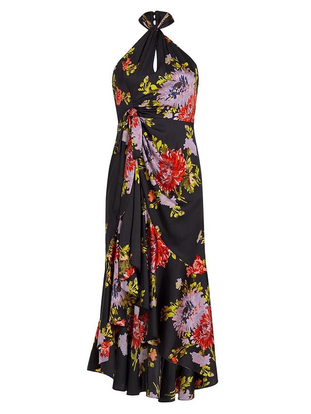 Womens Josie Floral High-Low Halterneck Dress Product Image