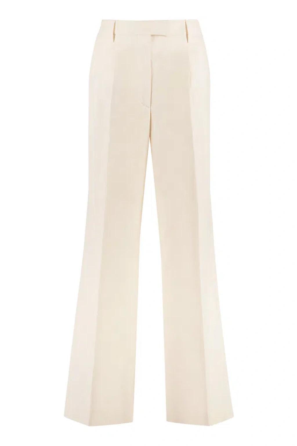 High-rise Pink Cotton Trousers With Four Pockets product image